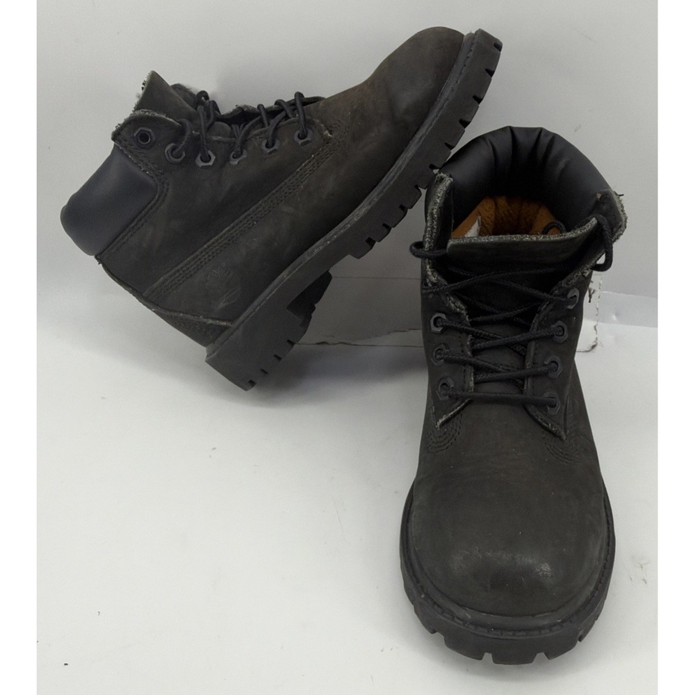 Timberland Premium 6 Inch Waterproof Boots 12707 Black Boys Size 13M